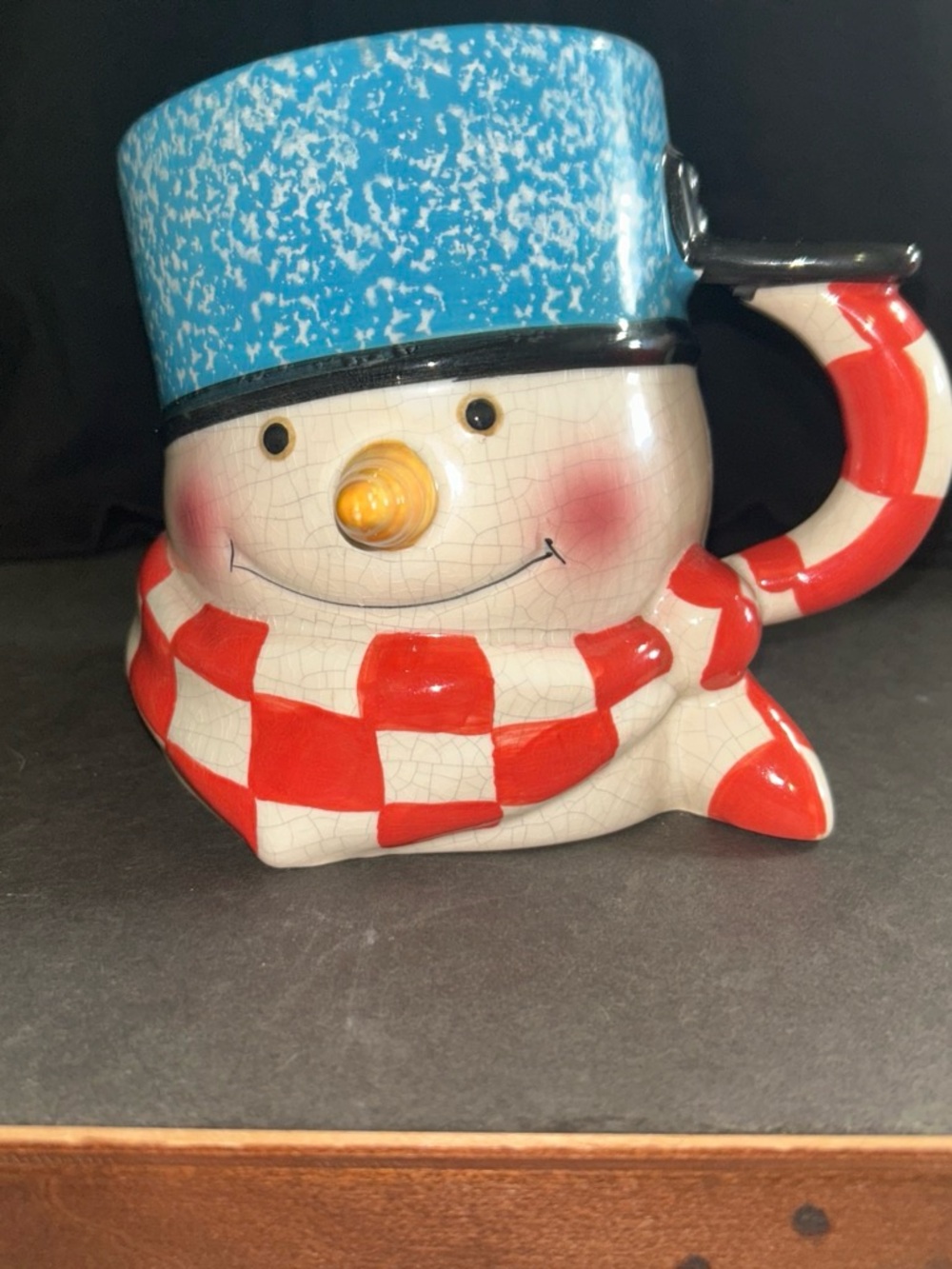 Hallmark Snowman Mug with Blue Hat and Red Scarf